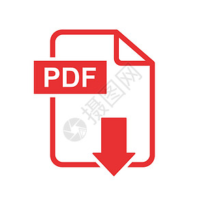 PDF 下载矢量图标 商业营销互联网概念的简单平面象形图 白色背景上的矢量图工作出版物审查打印笔记标签插图记事本按钮电脑背景图片