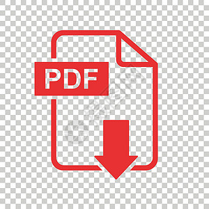 PDF 下载矢量图标 商业营销互联网概念的简单平面象形图 孤立背景上的矢量图解标签出版物审查红色白色邮票笔记记事本插图网络背景图片