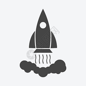 火箭矢量象形文字图标 商业营销互联网概念的简单平面象形图 网站设计或移动应用程序的业务启动启动概念 白色背景上的插图车辆科学卫星背景图片
