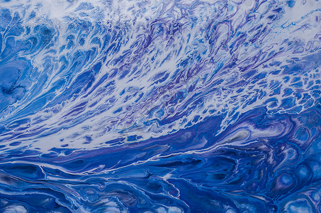 海洋纸墙素材上的抽象油画纹理  图像画笔蓝色漩涡墨水水粉帆布横幅插图液体石头背景
