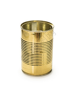黄金空罐肋骨养护白色金属包装罐装贮存圆柱空白背景背景
