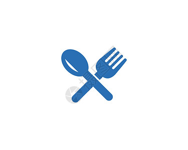 叉子餐具叉子和勺子日志午餐咖啡店餐具用具菜单盘子蓝色桌子环境餐厅插画