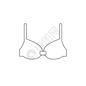 内衣女人Bra 女内衣图标 矢量插图 平板设计中风标识黑色内裤网络服装界面白色文字胸部插画