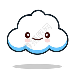 卡瓦伊卡通 白色表情的可爱云彩艺术符号微笑卡通片剪贴气候天气插图乐趣漫画背景图片