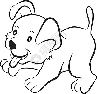 狗爪子黑白卡通狗设计图片