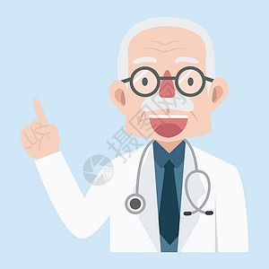 援助听诊器具有听诊器的老人医生插画