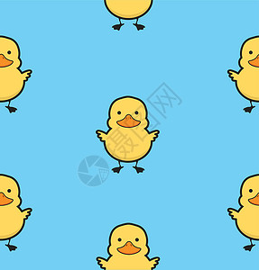 可爱的黄鸭无缝模式孩子高清图片素材