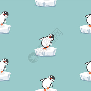 滑稽的冰流型企鹅高清图片