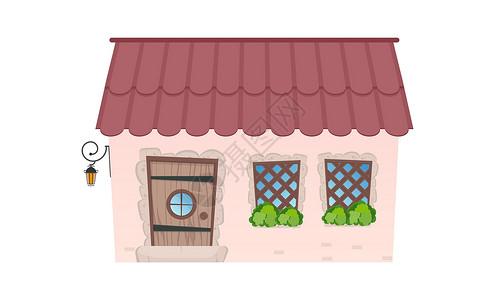机组人员小乡村小屋 平板卡通风格的房子 白色背景的孤立房屋 矢量插图插画