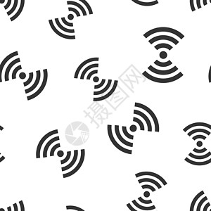 无线符号Wifi 互联网标志图标无缝图案背景  Wifi 无线技术矢量图 网络 wi fi 符号模式徽章创造力标签质量信号令牌艺术横幅电插画