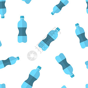 塑料矿泉水瓶矿泉水瓶图标无缝图案背景 塑料汽水瓶矢量图 液态水符号图案矿物玻璃运动标签透明度白色液体食物饮食回收插画