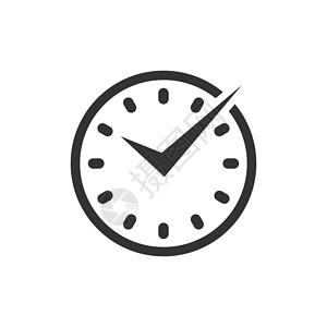 平面样式的实时图标 孤立在白色背景上的时钟矢量图 手表经营理念时间倒数间隔小时插图利润项目计时器跑表工作背景图片