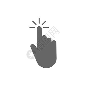 拇指图标手动图标 单击符号 矢量插图 平面设计手指技术光标安全电脑网络黑色拇指白色商业设计图片