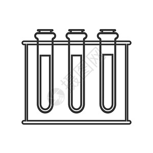 测试管图标 矢量插图 平面设计生物学试管烧杯玻璃管子学校化学药品元素实验室插画