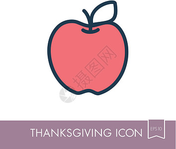 Apple 图标 收获 感恩节矢量收成饮食感恩水果食物插图背景图片