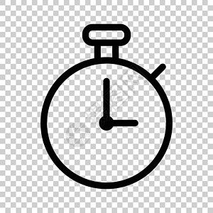 长箭平面样式的时钟图标 在孤立的白色背景上观看矢量图解 计时器经营理念数字按钮商业警报柜台跑表间隔插图小时手表设计图片