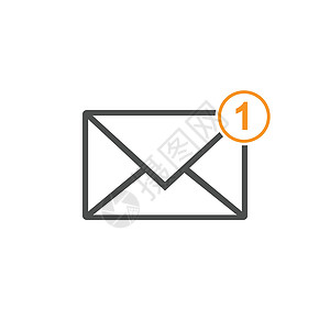 新的传入消息图标 消息符号 邮件 电子邮件 矢量图插图邮政文档收件箱商业互联网纽扣网络按钮地址设计图片