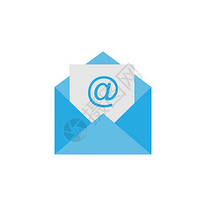 信件和信封图标字母图标 电子邮件符号 矢量插图 平面设计 信件图标信封蓝色邮政界面邮件商业文档通讯用户网站设计图片