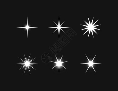 装饰性光效应 灯光 矢量图解射线阳光蓝色魔法星星庆典插图太阳光束辉光背景图片