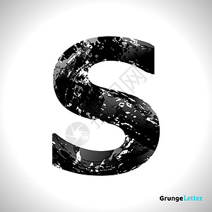 Grunge 矢量字母 S 黑字体串色样式符号背景图片