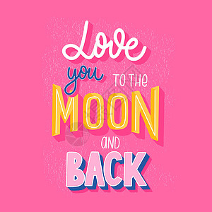 爱你到月球和背面刻字 poste背景图片