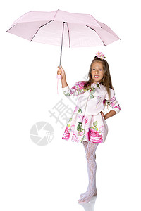儿插小女孩小女孩在伞下女儿家庭阳伞幸福下雨童年快乐乐趣喜悦季节背景