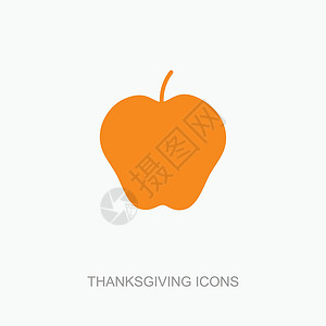 Apple 图标 感恩节矢量食物收成插图饮食水果感恩背景图片