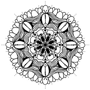Mandala  为杂志 彩色页面绘制黑图艺术繁荣编织打印卡片样本问候语绘画装饰品曲线背景图片