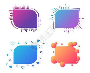 ui框架具有不同颜色梯度矢量图解的现代矢量形状 彩色形状配有网络 ui 移动应用程序设计和宣传广告等各种装饰品插画
