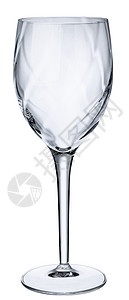 白色背景上孤立的空葡萄酒杯器皿玻璃酒杯餐具水晶背景图片