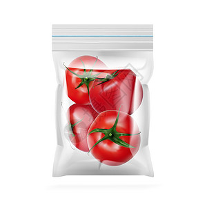 早餐袋实事求是的聚丙烯塑料番茄包装柔性小袋零售商业食物安全绘画产品标签盒子插画