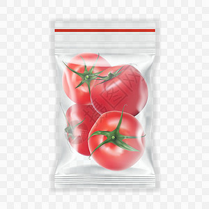 早餐袋实事求是的聚丙烯塑料番茄包装小吃营销插画家塑料盒子柔性标签小袋食物挫败插画