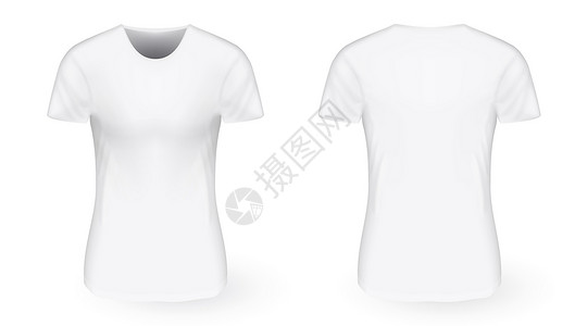 女白t恤素材白背景上的白色T恤衫裙子店铺纺织品女孩品牌织物收藏运动袖子衬衫设计图片