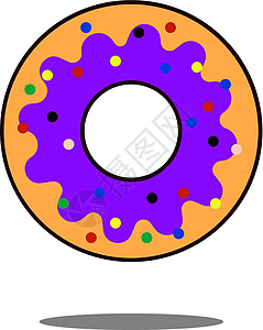 甜甜圈图标平 商店主题上的孤立符号 带有甜甜圈图标 甜甜圈和釉料 意思是矢量图解背景图片