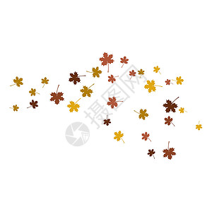 一地落叶秋后地环境植物季节树叶插图落叶金子棕色黄色白色插画
