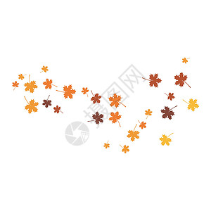 一地落叶秋后地季节棕色插图植物橙子红色白色叶子黄色落叶插画