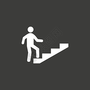 楼梯 职业阶梯图标 矢量插图 平面设计梯子男人人士数字商业白色旅行生长建筑公司背景图片