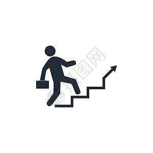 楼梯 职业阶梯图标 矢量插图 平面设计进步工作身体男人帮助领导创造力入口梯子成功背景图片