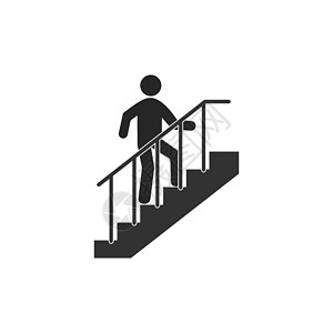 楼梯 职业阶梯图标 矢量插图 平面设计男人梯子商业人士进步数字生长白色公司网络背景图片