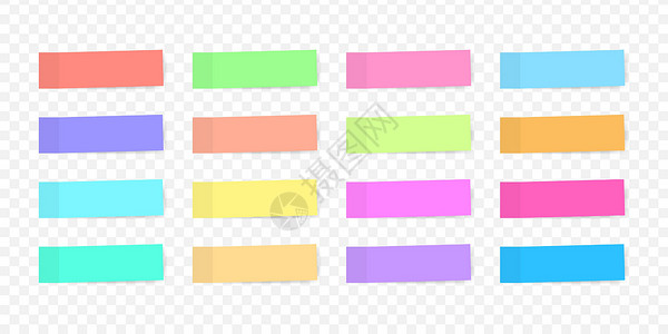 色彩多彩的粘贴纸条 矢量图解办公室白色笔记纸记忆邮政软垫木板记事本标签粉色背景图片