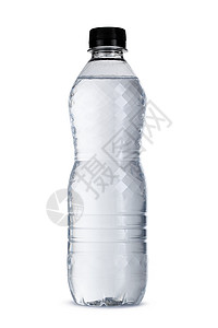 白色上隔离的塑料塑料中的小瓶矿泉水液体矿物饮料工作室瓶子空白背景图片