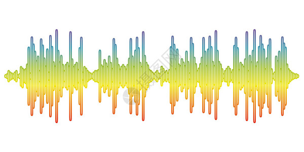 声音横幅 彩色标志均衡器 孤立的设计符号音乐体积嗓音插图立体声声波振动波浪旋律白色背景图片