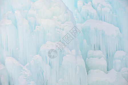 蓝色冰雪冰雪风格装饰白色液体水晶喷泉蓝色天气冻结季节背景