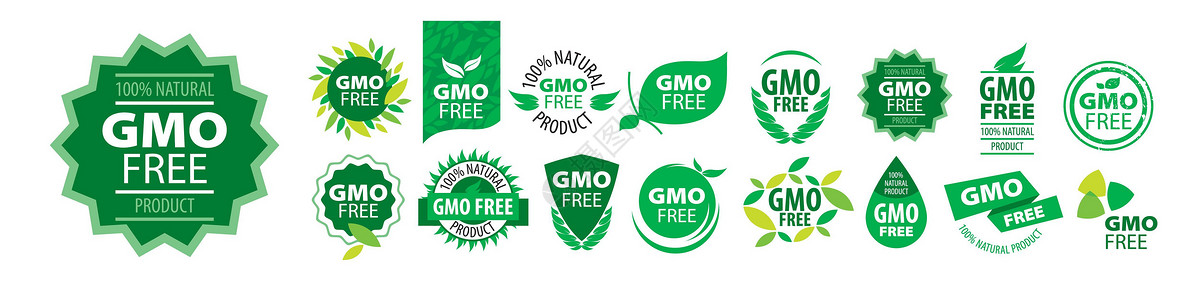一套白色背景天然产品的矢量标志图示集叶子药品标签收费农业徽章食物插图保护农场背景图片