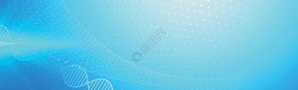 - 以带点的蓝色背景-矢量表示的DNA曲线白线高清图片