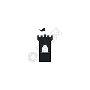 Castle 徽标图标设计矢量说明历史骑士堡垒防御标识商业建筑国王建筑学技术背景图片