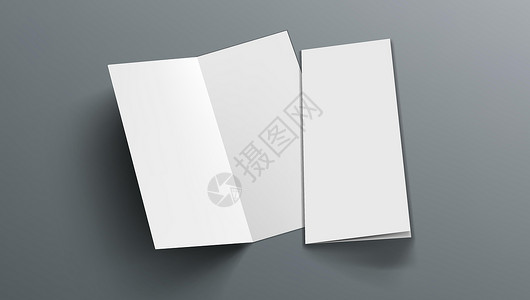 灰色平垂直半折叠小册子高清图片