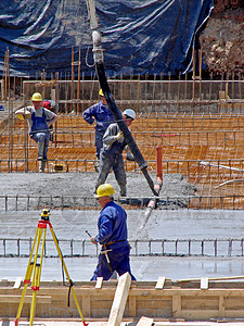 建筑业工人管道工具金属建筑工人焊机蓝色水泥安全危险工作制作高清图片素材