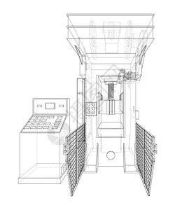 水力新闻 3d 插图硬件制造业油压机建造生产乐器工作液压油工具机器背景图片