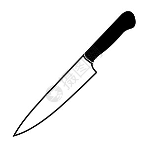 厨房剪刀白纸上孤立的刀形剖面矢量插图插画